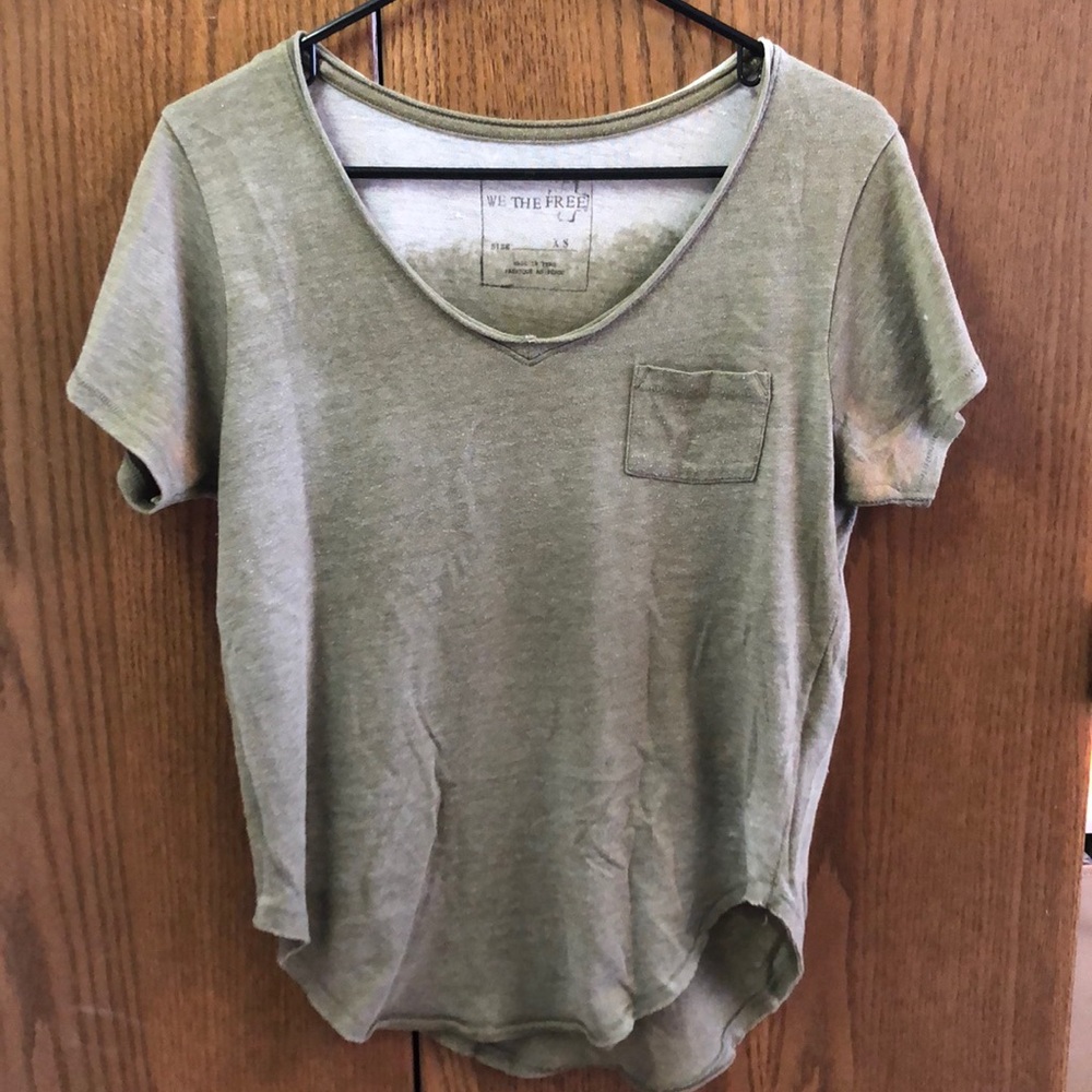 Army Green Free People T-Shirt